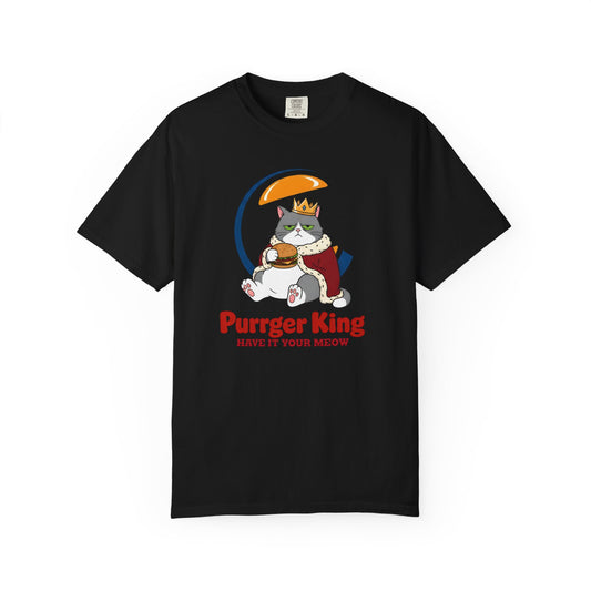 Purrger King Parody T-Shirt 'Have It Your Meow' Cat Royalty Graphic Tee