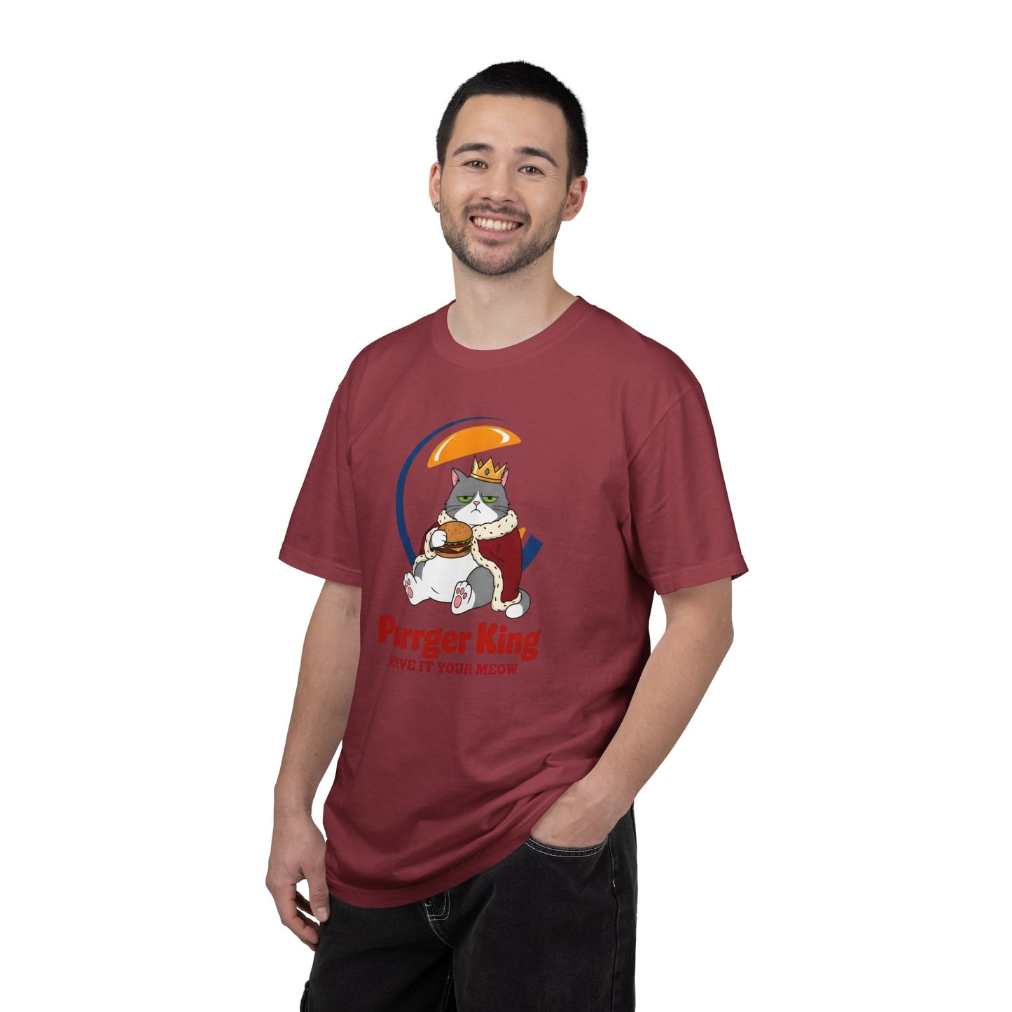 Purrger King Parody T-Shirt 'Have It Your Meow' Cat Royalty Graphic Tee