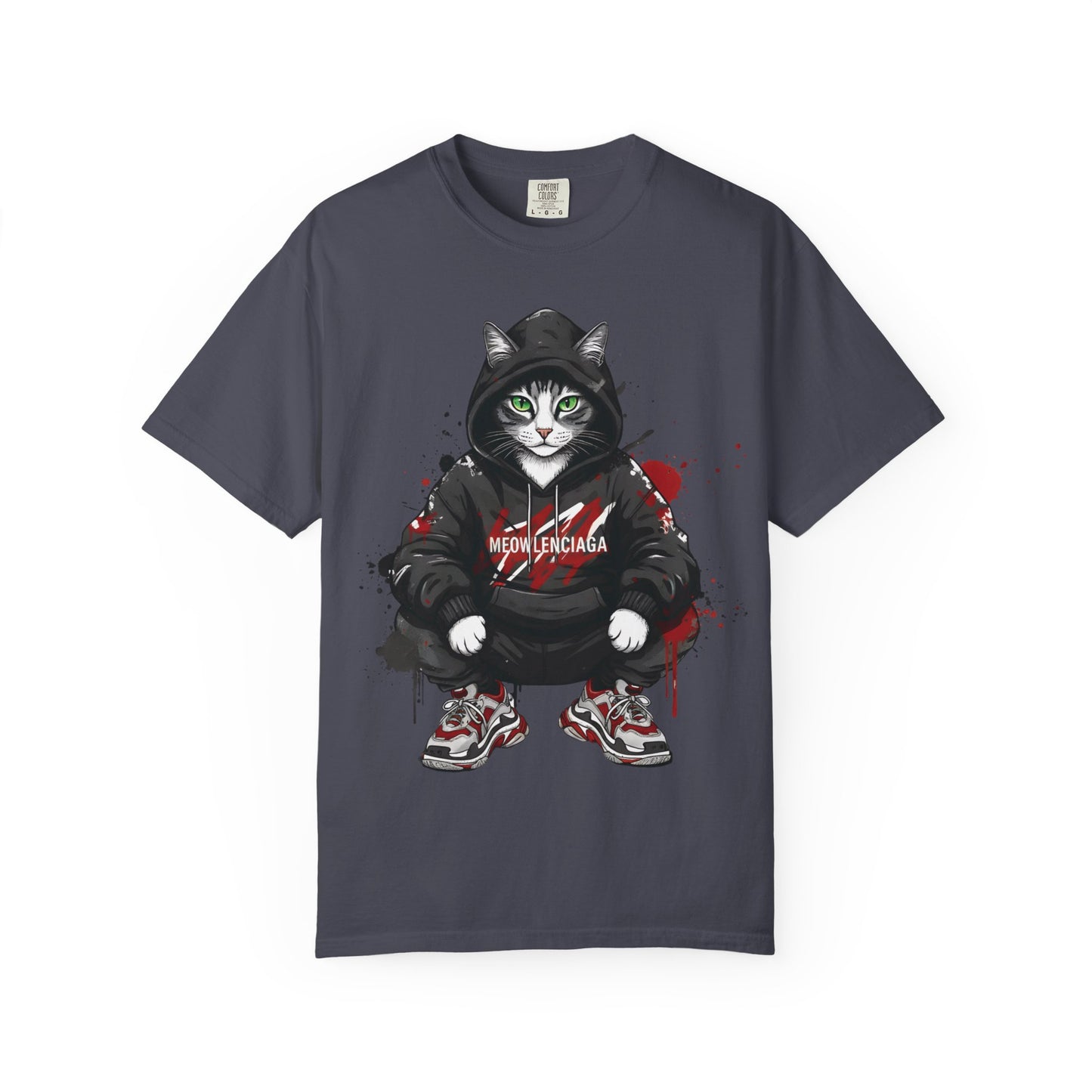 Meowlenciaga Cat Graphic T-Shirt | Streetwear Hoodie Cat Illustration