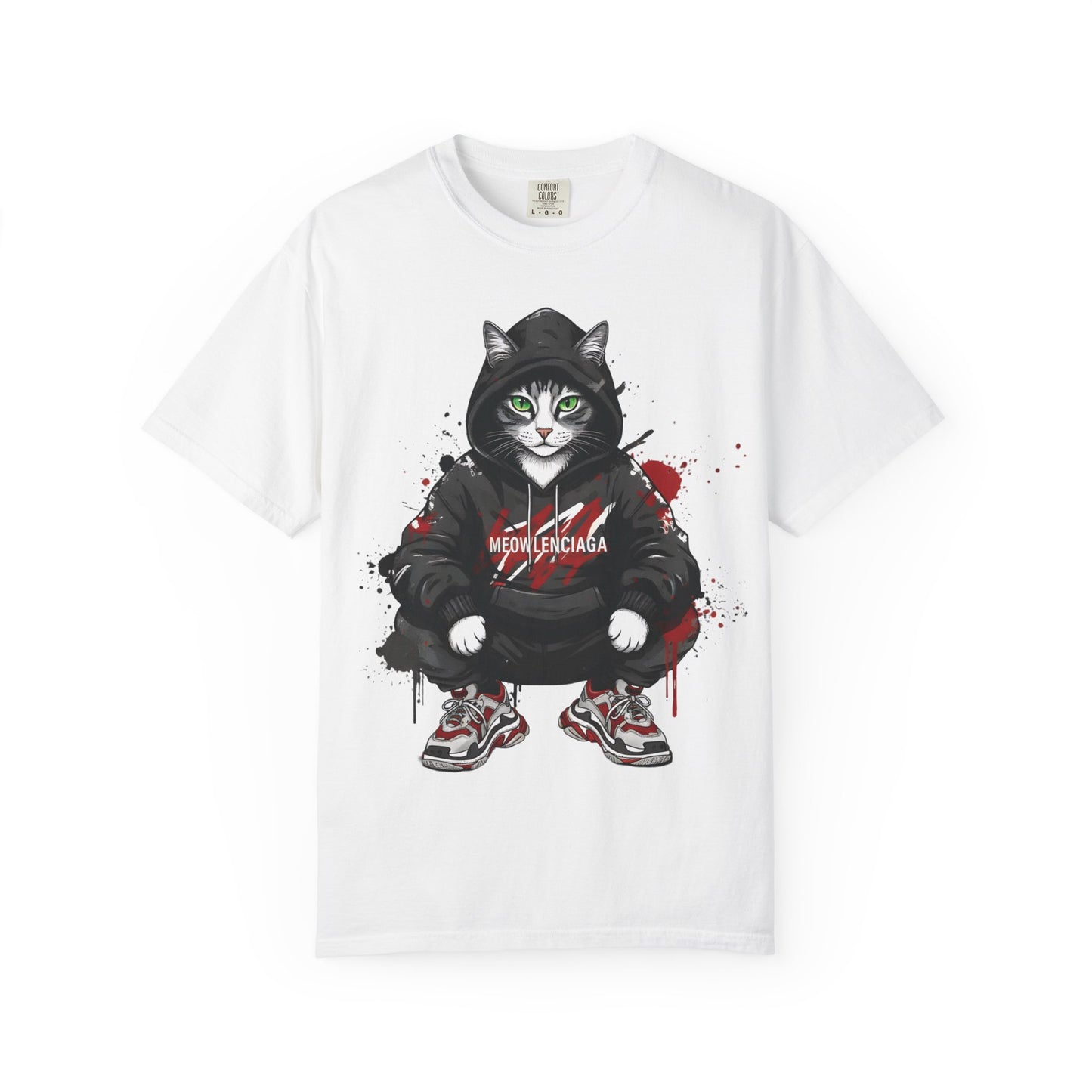 Meowlenciaga Cat Graphic T-Shirt | Streetwear Hoodie Cat Illustration