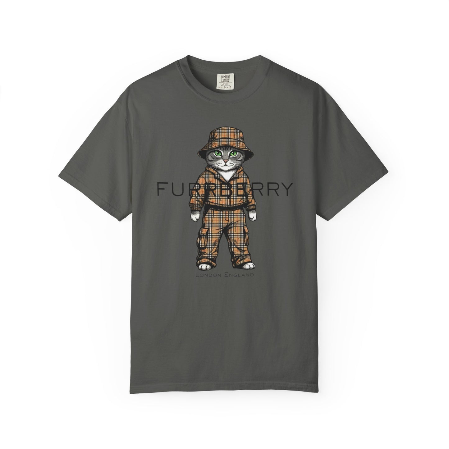 Furrberry Cat in Trench Coat T-Shirt | Cute Fashion Kitty Tee