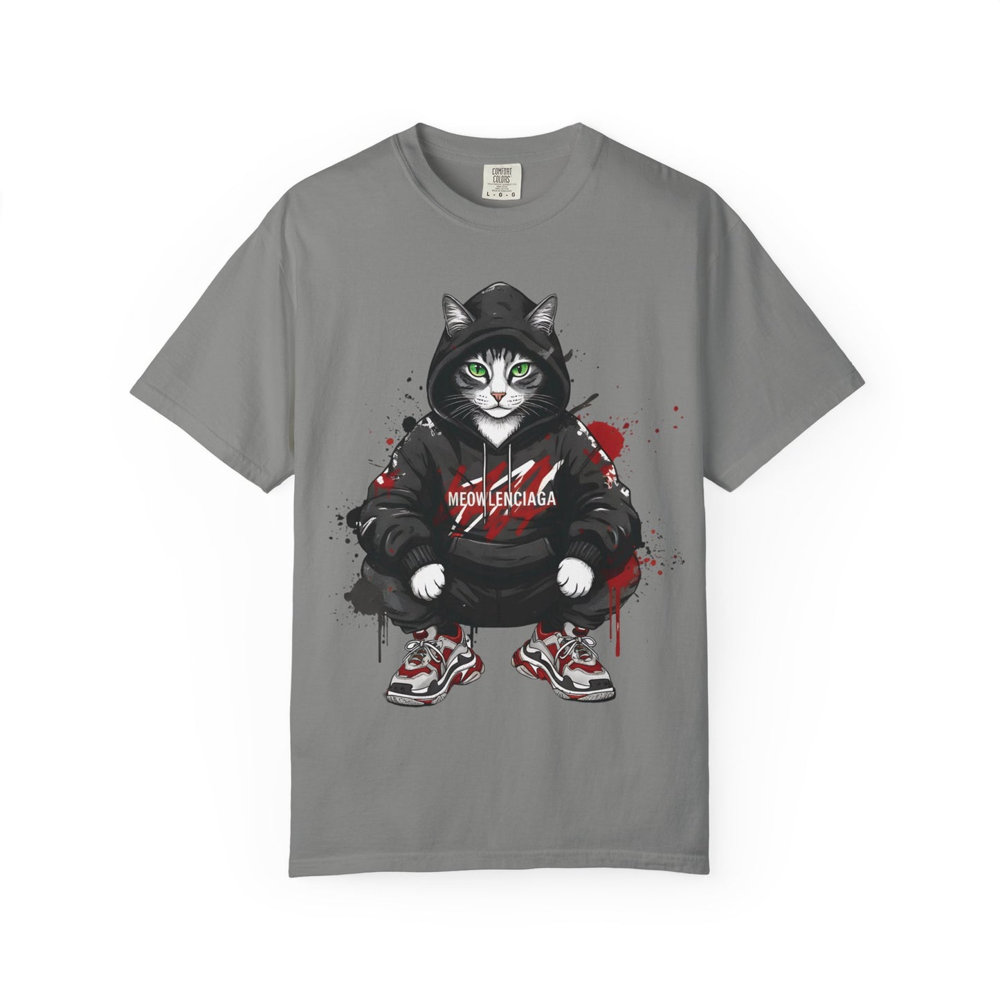 Meowlenciaga Cat Graphic T-Shirt | Streetwear Hoodie Cat Illustration