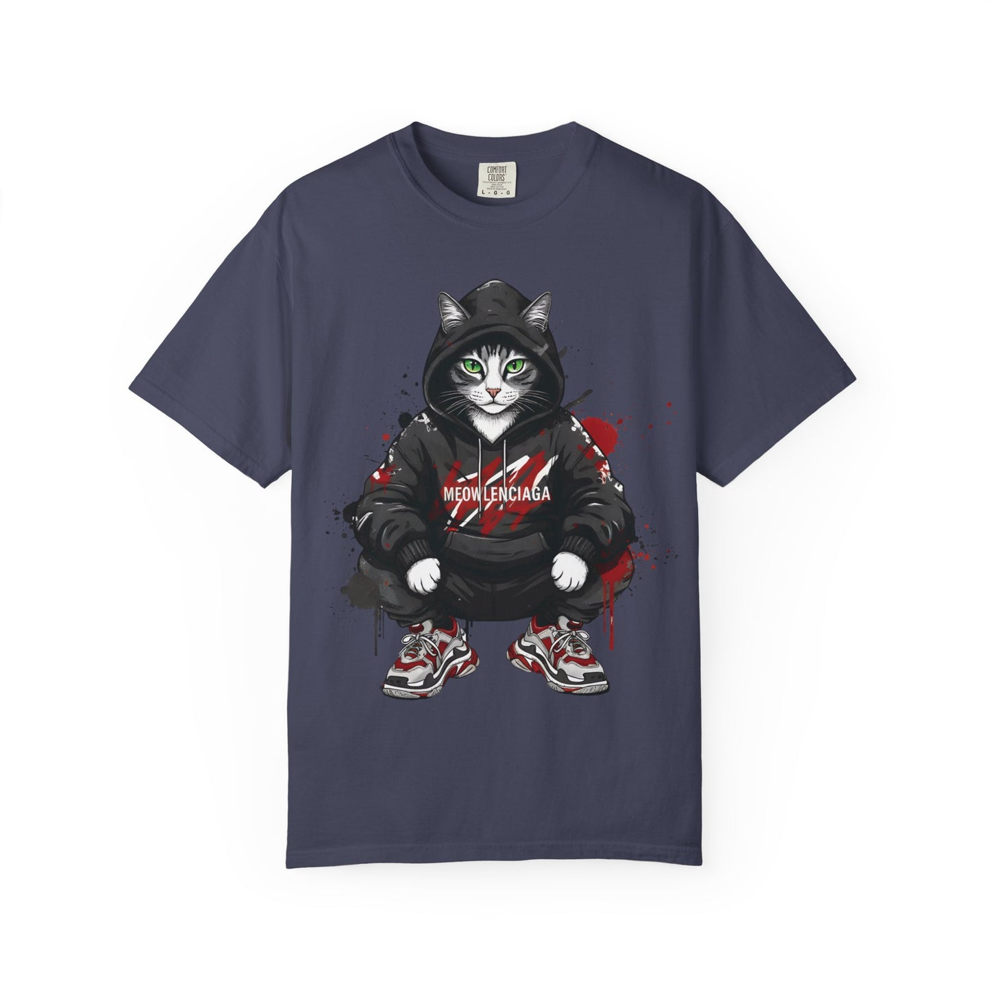 Meowlenciaga Cat Graphic T-Shirt | Streetwear Hoodie Cat Illustration