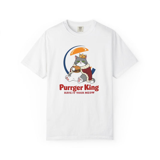 Purrger King Parody T-Shirt  'Have It Your Meow' Cat Royalty Graphic Tee