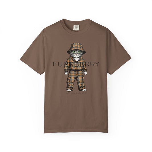 Furrberry Cat in Trench Coat T-Shirt | Cute Fashion Kitty Tee