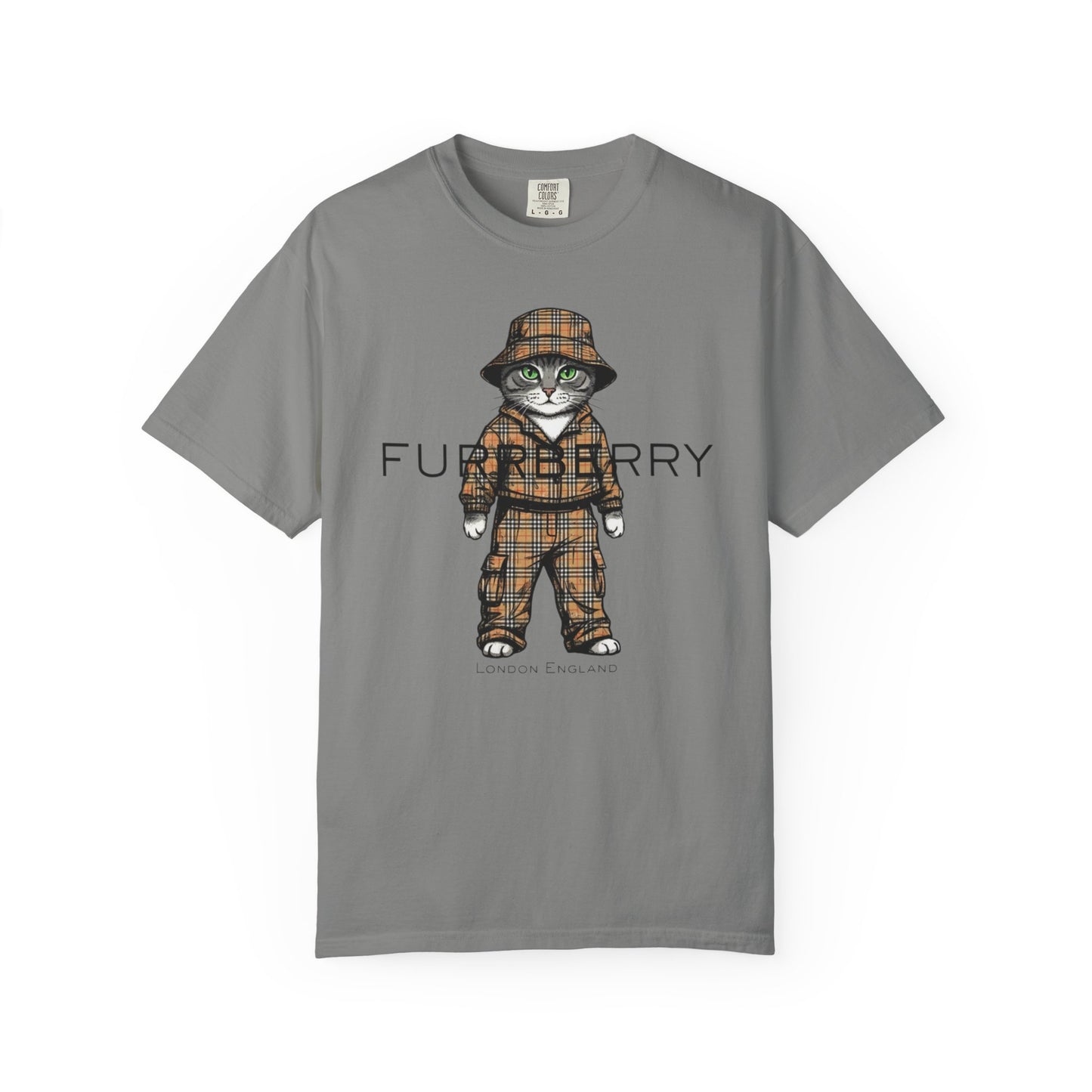 Furrberry Cat in Trench Coat T-Shirt | Cute Fashion Kitty Tee