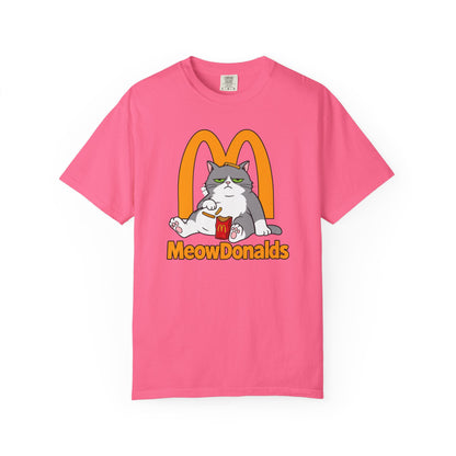 Grumpy Cat Eating Fries T-shirt | Funny Fast Food Parody Tee