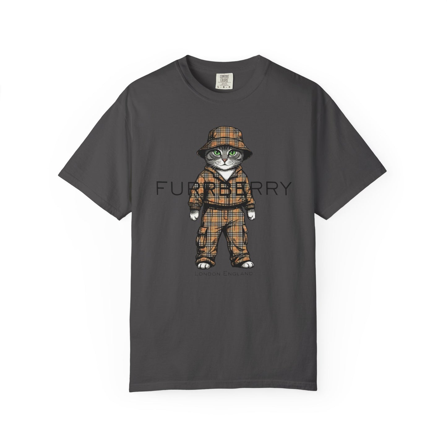 Furrberry Cat in Trench Coat T-Shirt | Cute Fashion Kitty Tee