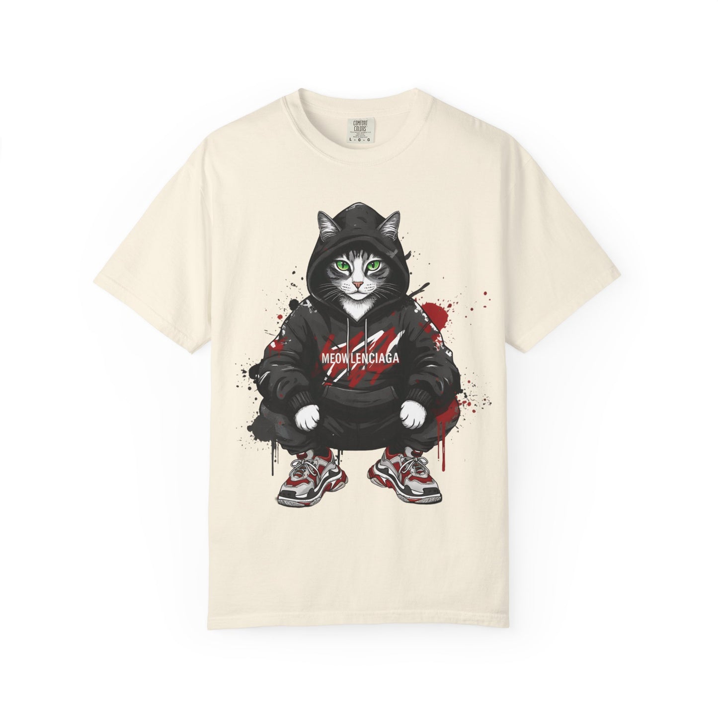 Meowlenciaga Cat Graphic T-Shirt | Streetwear Hoodie Cat Illustration