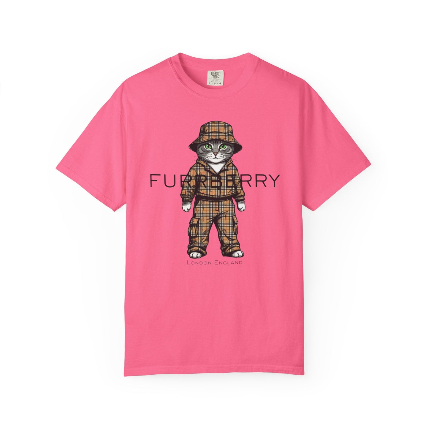 Furrberry Cat in Trench Coat T-Shirt | Cute Fashion Kitty Tee