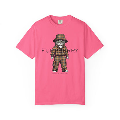 Furrberry Cat in Trench Coat T-Shirt | Cute Fashion Kitty Tee