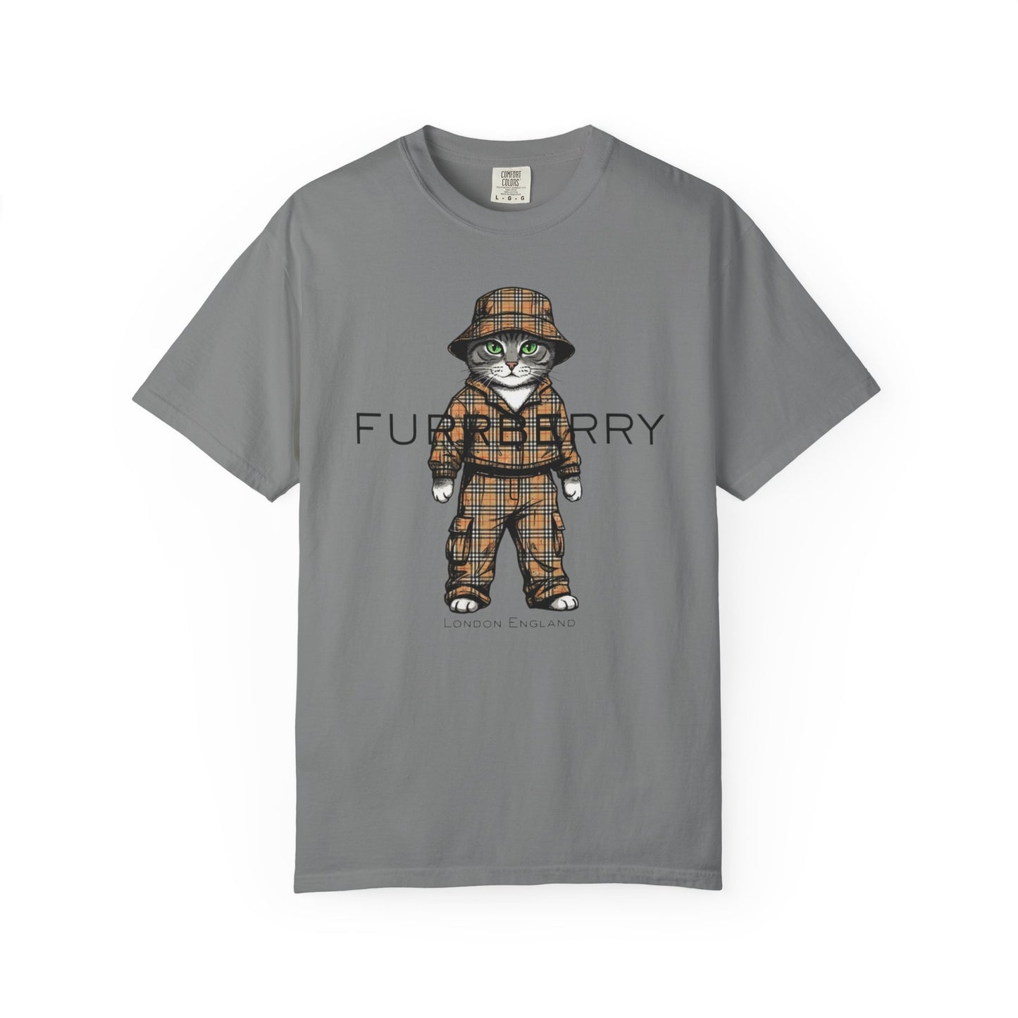 Furrberry Cat in Trench Coat T-Shirt | Cute Fashion Kitty Tee