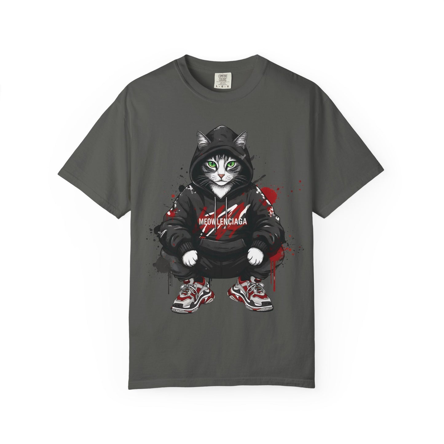 Meowlenciaga Cat Graphic T-Shirt | Streetwear Hoodie Cat Illustration