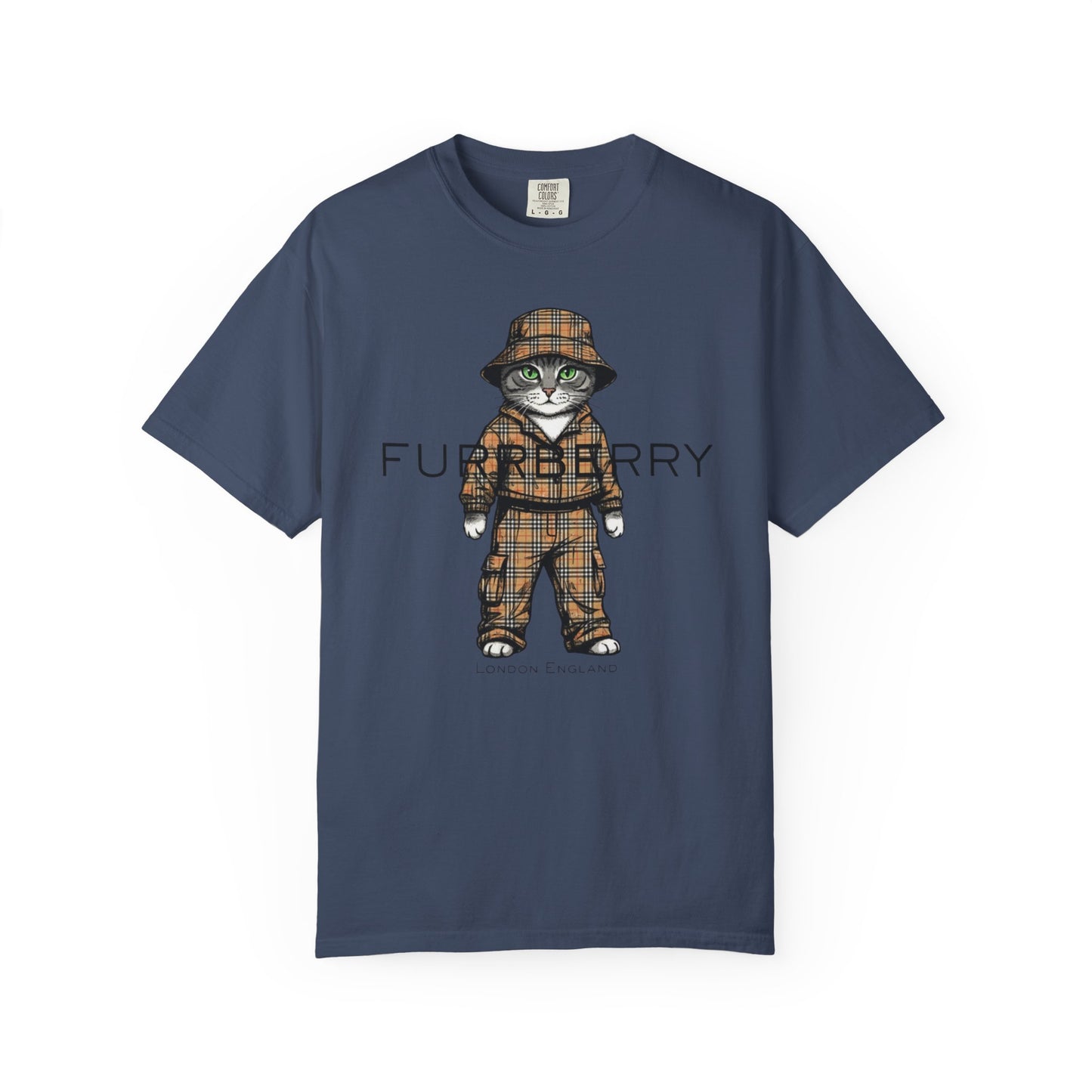 Furrberry Cat in Trench Coat T-Shirt | Cute Fashion Kitty Tee
