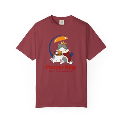 Purrger King Parody T-Shirt  'Have It Your Meow' Cat Royalty Graphic Tee