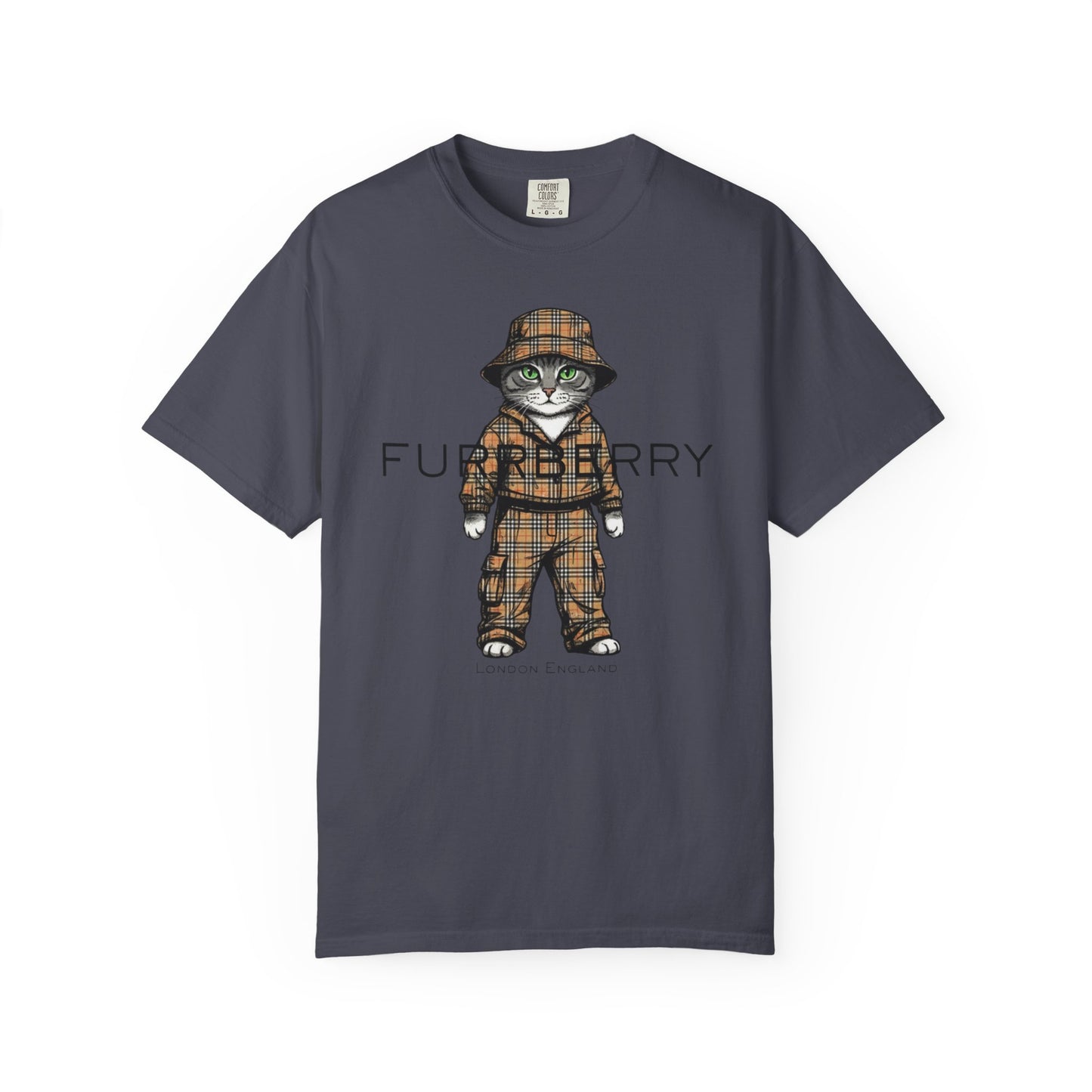 Furrberry Cat in Trench Coat T-Shirt | Cute Fashion Kitty Tee