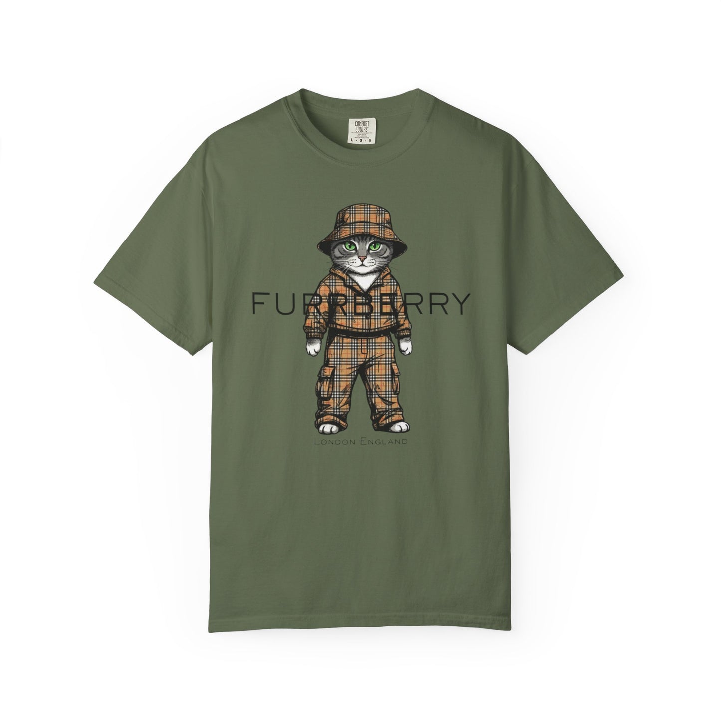 Furrberry Cat in Trench Coat T-Shirt | Cute Fashion Kitty Tee