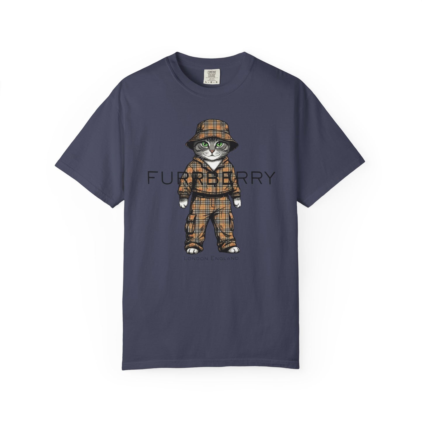 Furrberry Cat in Trench Coat T-Shirt | Cute Fashion Kitty Tee