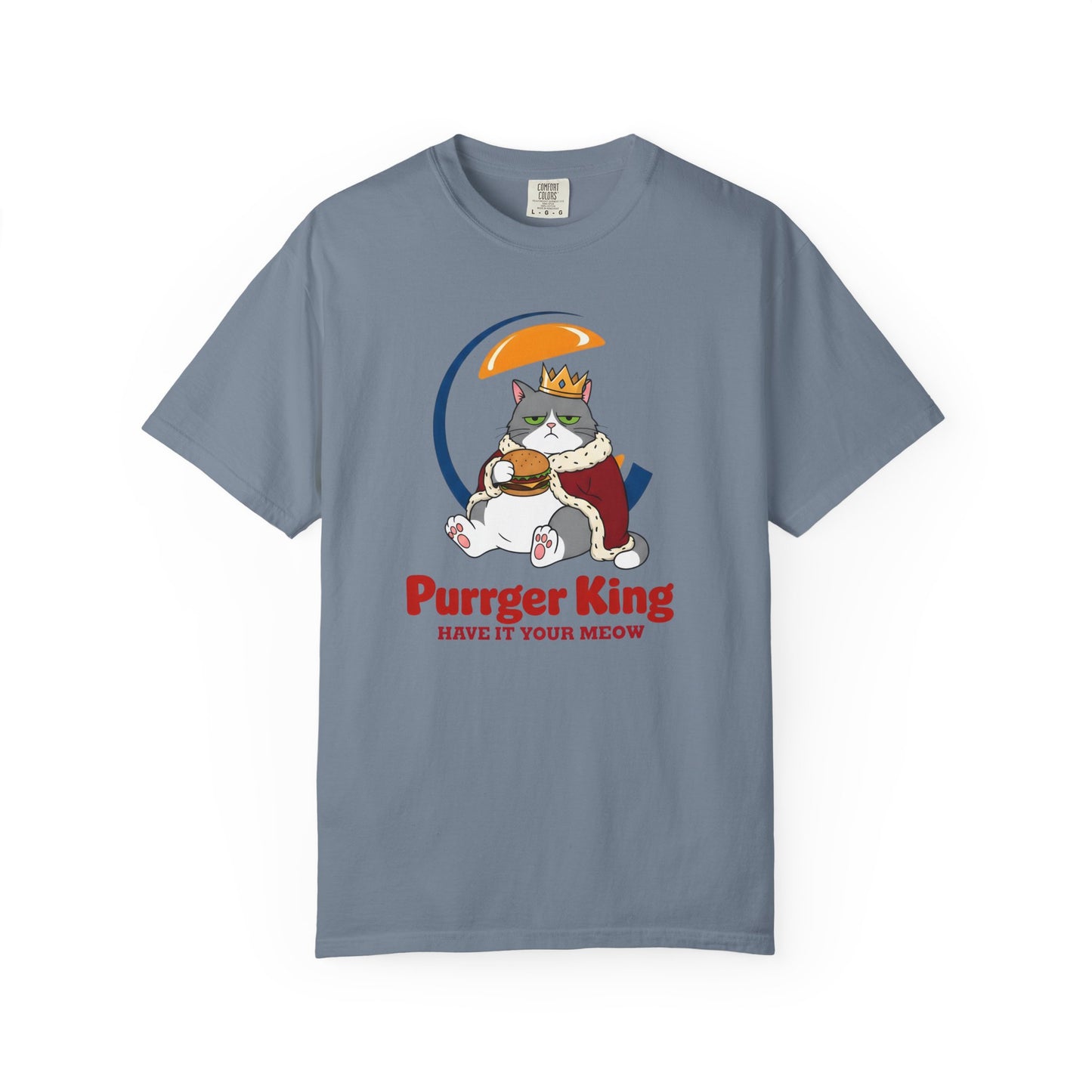 Purrger King Parody T-Shirt  'Have It Your Meow' Cat Royalty Graphic Tee